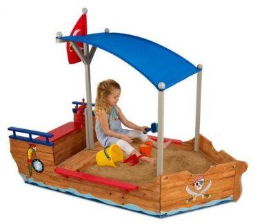 صندوق الرمل للاطفال مع مظلة كيد كرافت kidkraft Umbrella With Pirate Sandboat - 4}