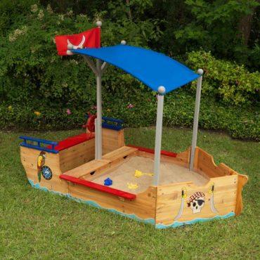 صندوق الرمل للاطفال مع مظلة كيد كرافت kidkraft Umbrella With Pirate Sandboat - 5}