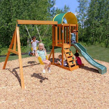مجموعة العاب خارجية للاطفال للحديقة كيد كرافت اينزلي KidKraft Ainsley Outdoor Swing Set Playset - 6}