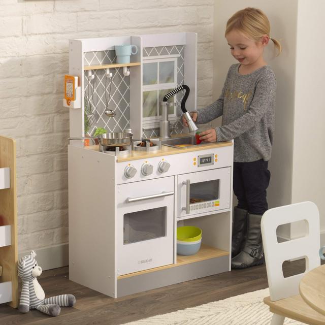 مطبخ للأطفال KidKraft - Let's Cook Wooden Play Kitchen - أبيض - SW1hZ2U6Njc5OTk=