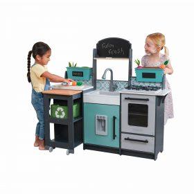 مطبخ اطفال خشب جاردن جورميه تركيب ايزي كرافت بالأضواء والأصوات كيد  KidKraft Garden Gourmet Play Kitchen with EZ Kraft Assembly