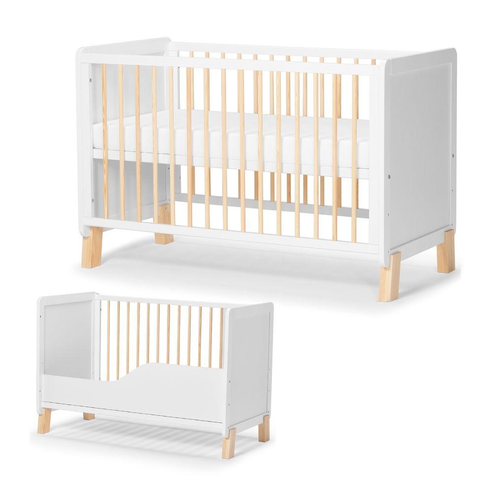 سرير أطفال خشبي أبيض Kinderkraft Baby + mattress
