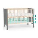 kinderkraft baby wooden cot mia guardrail mattress grey - SW1hZ2U6ODI2NTQ=
