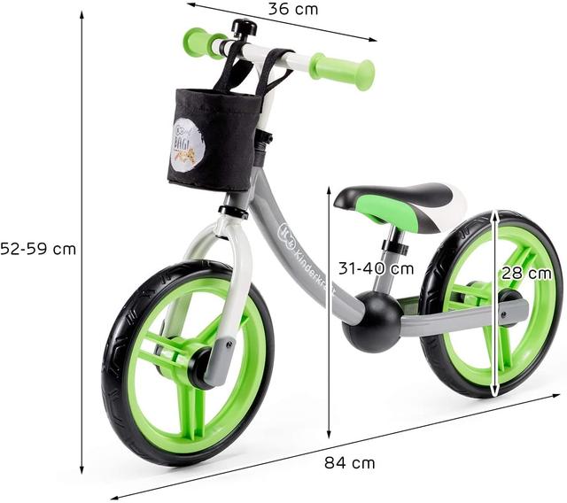 kinderkraft balance bike 2way next green gray z akcesoriami - SW1hZ2U6ODI0NzQ=