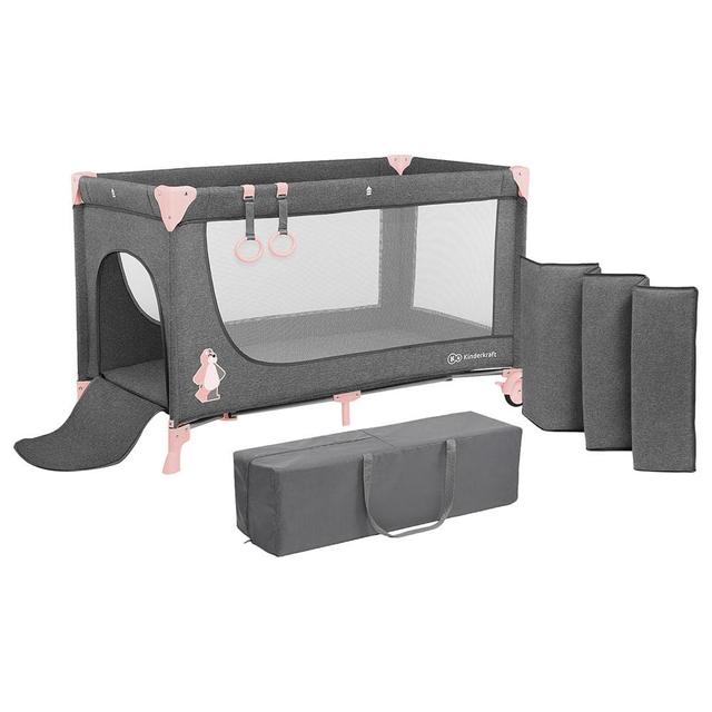 kinderkraft folding bed joy pink with accessories - SW1hZ2U6ODIyNjE=