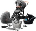 kinderkraft stroller prime 2020 with car seat and accessoriess 3in1 grey mommy bag - SW1hZ2U6ODE4MzU=