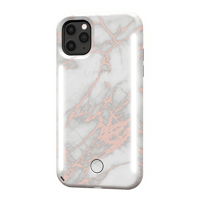 lumee duo case for iphone 11 pro max metallic marble white rose gold - SW1hZ2U6NTczNjc=