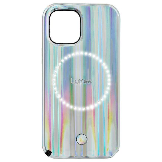 lumee halo selfie case for apple iphone 12 mini studio like front back light w variable dimmer micropel antibacterial protection wireless pass through charging bolt - SW1hZ2U6NzE0NDg=