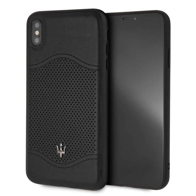 maserati granlusso genuine leather hard case for iphone xs max black - SW1hZ2U6NDM1Mzg=