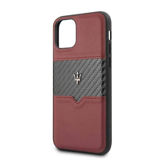 maserati new genuine leather hardcase v2 for iphone 11 burgundy - SW1hZ2U6NDI0NTc=