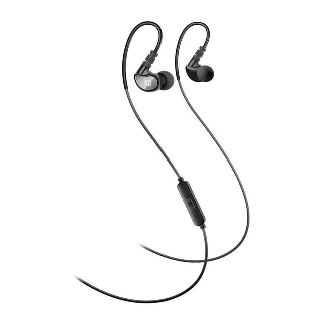 mee audio in ear sports headphones with microphone and remote grey and black - SW1hZ2U6NDgzMTc=