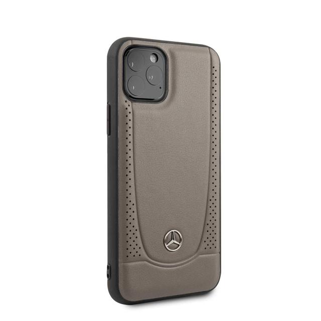 Mercedes-Benz mercedes perforation leather hard case iphone 11 pro brown - SW1hZ2U6NDM3OTI=