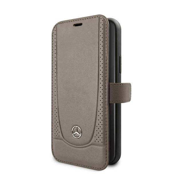 Mercedes-Benz mercedes benz perforation leather booktype case for iphone 11 brown - SW1hZ2U6NTE3MTA=
