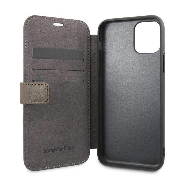 Mercedes-Benz mercedes benz perforation leather booktype case for iphone 11 brown - SW1hZ2U6NTE3MTE=