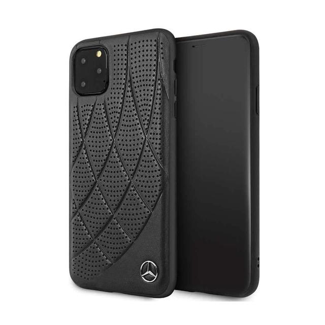 Mercedes-Benz mercedes benz hard case quilted perforated genuine leather for iphone 11 pro max black - SW1hZ2U6NTE5NzA=