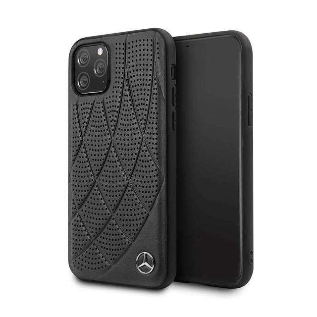 Mercedes-Benz mercedes benz hard case quilted perforated genuine leather for iphone 11 pro black - SW1hZ2U6NTE5ODg=