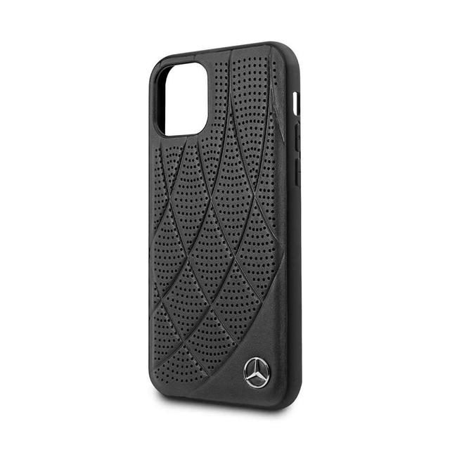 Mercedes-Benz mercedes benz hard case quilted perforated genuine leather for iphone 11 pro black - SW1hZ2U6NTE5OTA=