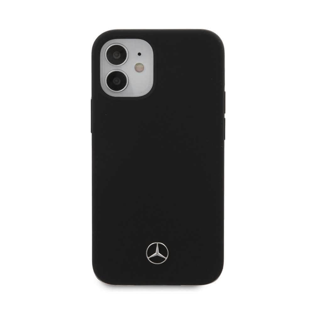 كفر Mercedes-Benz Liquid Silicone Case with Microfiber Lining for iPhone 12 Mini (5.4") - Black - cG9zdDo3ODA4MA==