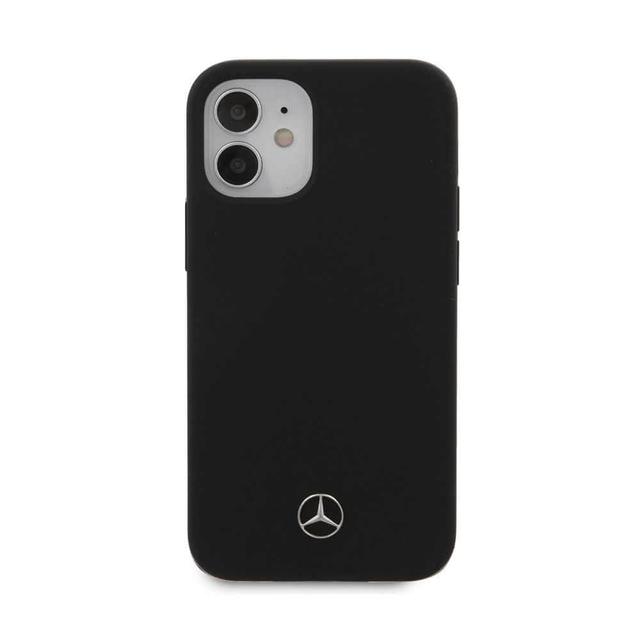 كفر Mercedes-Benz Liquid Silicone Case with Microfiber Lining for iPhone 12 Mini (5.4") - Black - SW1hZ2U6NzgwODA=