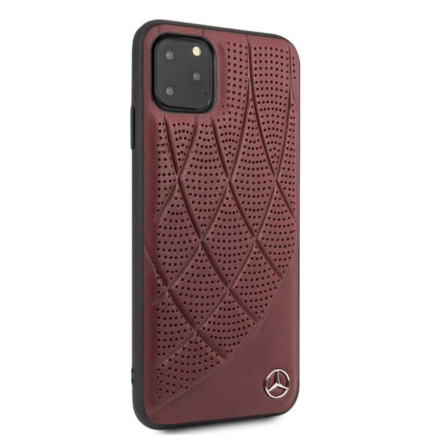Mercedes-Benz mercedes hard case quilted perforated genuine leather iphone pro max burgundy - SW1hZ2U6NDM4NTI=