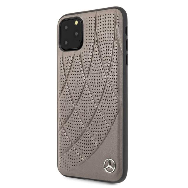 Mercedes-Benz mercedes hard case quilted perforated genuine leather iphone 11 pro max brown - SW1hZ2U6NDM4NDM=