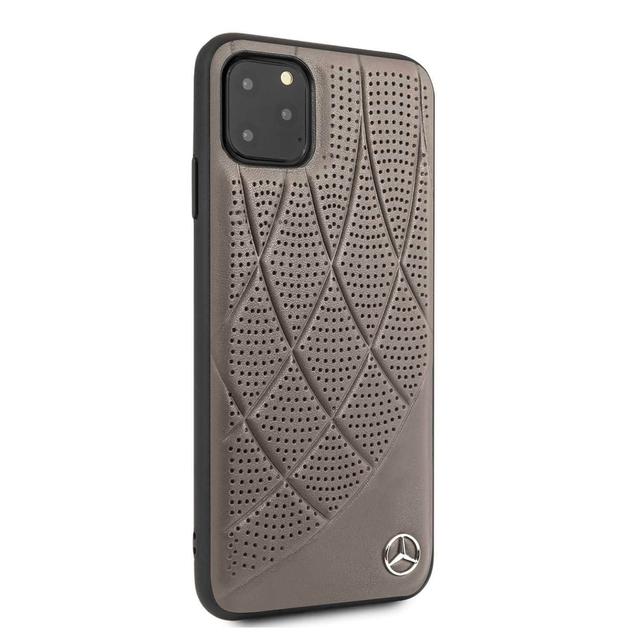 Mercedes-Benz mercedes hard case quilted perforated genuine leather iphone 11 pro max brown - SW1hZ2U6NDM4NDQ=