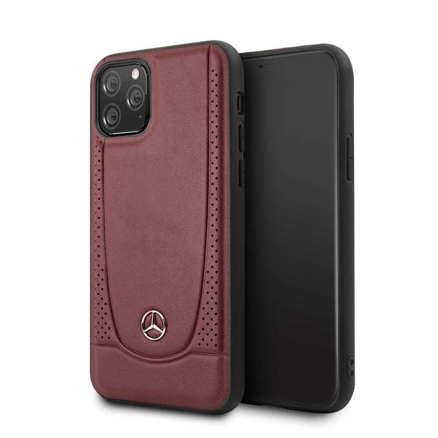 Mercedes-Benz mercedes benz perforation leather hard case for iphone 11 pro red - SW1hZ2U6NDM3OTY=