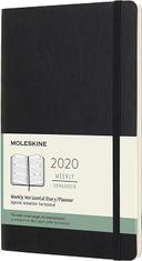 moleskine 12 months agenda weekly horizontal 2020 soft cover and elastic closure black color large 13 x 21 cm 144 pages - SW1hZ2U6NTc0MjA=
