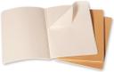 moleskine cahier journal set 3 notebooks with plain pages cardboard cover with visible cotton stiching color kraft brown extra large 19 x 25 cm 120 pages - SW1hZ2U6NTc0NTg=