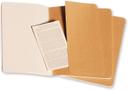moleskine cahier journal set 3 notebooks with plain pages cardboard cover with visible cotton stiching color kraft brown large 13 x 21 cm 80 pages - SW1hZ2U6NTc0NjE=