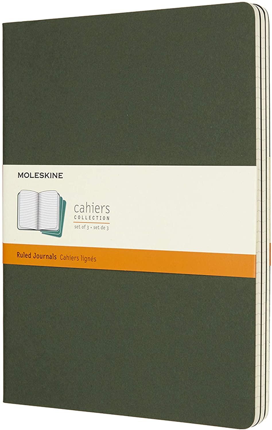 3 دفاتر ملاحظة مسطرة Moleskine - Set 3 Notebooks - 120 صفحة / أخضر