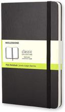 moleskine classic plain paper notebook hard cover and elastic closure journal color black size pocket 9 x 14 a6 192 pages - SW1hZ2U6NTc0NzY=