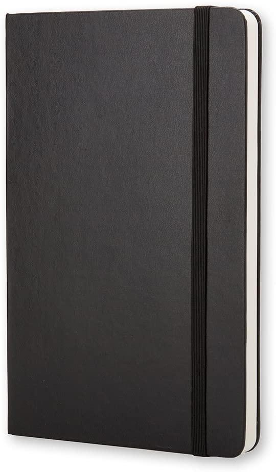 moleskine classic plain paper notebook hard cover and elastic closure journal color black size pocket 9 x 14 a6 192 pages - SW1hZ2U6NTc0Nzc=