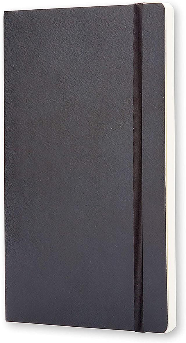 moleskine classic plain paper notebook soft cover and elastic closure journal color black size large 13 x 21 a5 192 pages - SW1hZ2U6NTc0ODY=