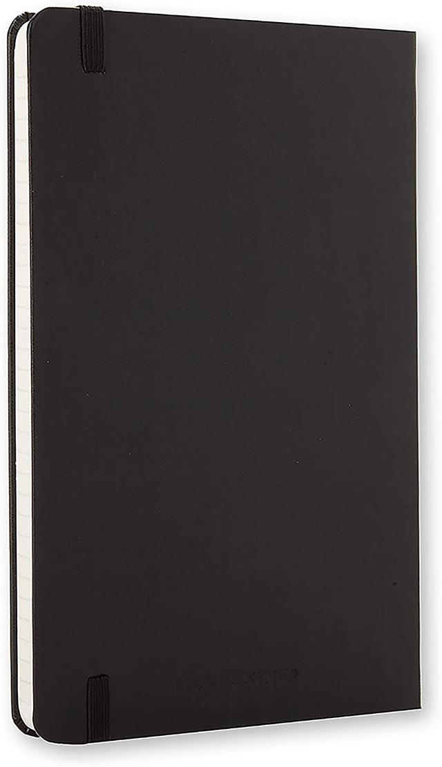 moleskine classic ruled paper notebook hard cover and elastic closure journal color black size large 13 x 21 a5 240 pages - SW1hZ2U6NTc0OTc=