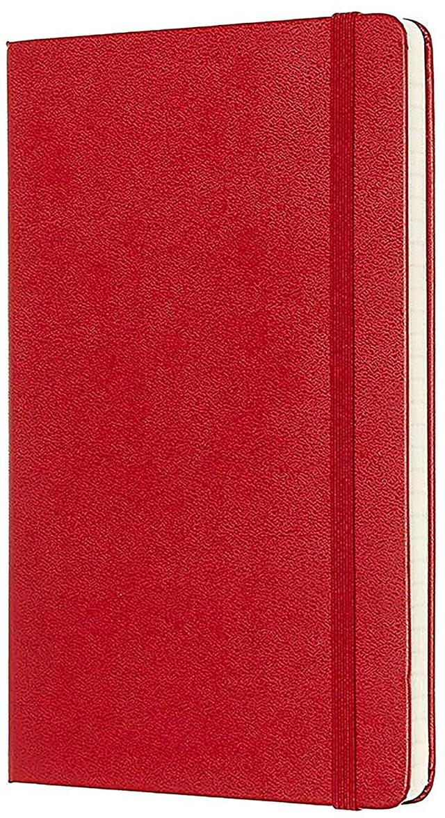 moleskine classic ruled paper notebook hard cover and elastic closure journal color scarlet red size large 13 x 21 a5 240 pages - SW1hZ2U6NTc1MDY=