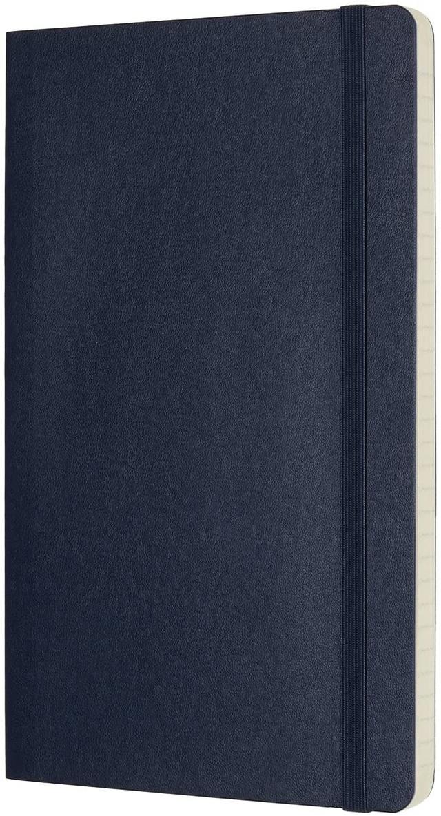 moleskine classic ruled paper notebook soft cover and elastic closure journal color sapphire blue size large 13 x 21 a5 192 pages - SW1hZ2U6NTc1MTQ=