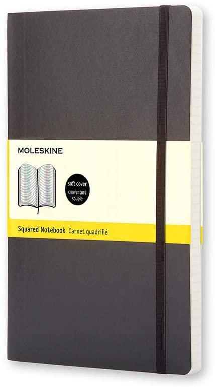 moleskine classic squared paper notebook soft cover and elastic closure journal color black size large 13 x 21 a5 192 pages - SW1hZ2U6NTc1MTc=