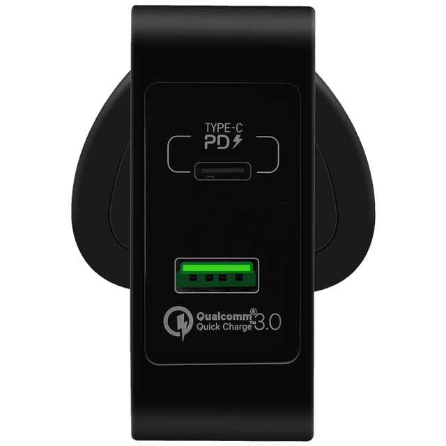 مقبس شحن 2-PORT FAST CHARGING ADAPTOR USB-C PD+QC3.0 MOMAX - أسود - SW1hZ2U6NTQzMzU=