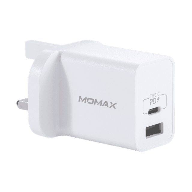 momax one plug 2 port usb fast charger type c pd3 0 qc3 0 white - SW1hZ2U6NTQzNjA=