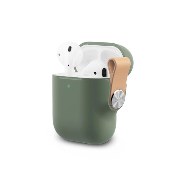 Moshi Pebbo Airpods Gen 1 2 Case Shock Absorb Stylish Airpods Cover W Detachable Wrist Strap Included Lintguard Protection Wireless Charging Compatible W Led Indicator Mint Green - SW1hZ2U6NjE0MTk=