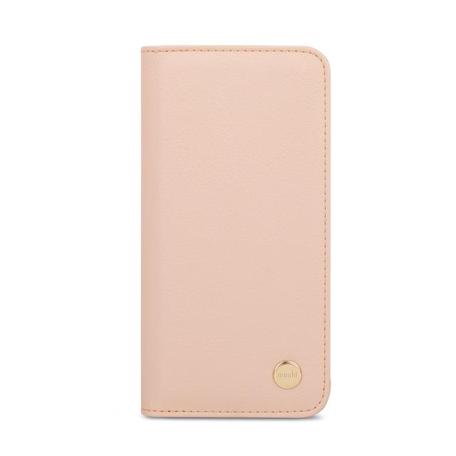 moshi overture apple iphone 12 12 pro case leather folio w antimicrobial surface detachable magnetic wallet drop protection 2x card slots snapto system wireless charging compatible pink - SW1hZ2U6NzE1MTM=