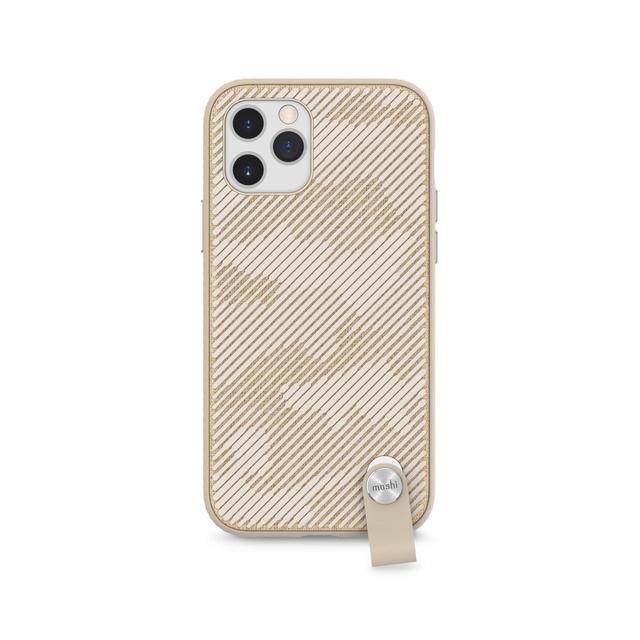 moshi altra apple iphone 12 12 pro case antimicrobial slim shell cover drop protection detachable wrist strap w snapto system wireless pass through charging compatible beige - SW1hZ2U6NzE1MjE=