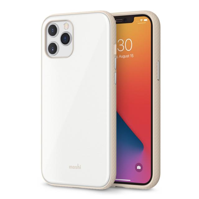 moshi iglaze apple iphone 12 pro max case slim hardshell cover drop protection durable hybrid construction w snapto system wireless pass through charging compatible white - SW1hZ2U6NzE1NDg=