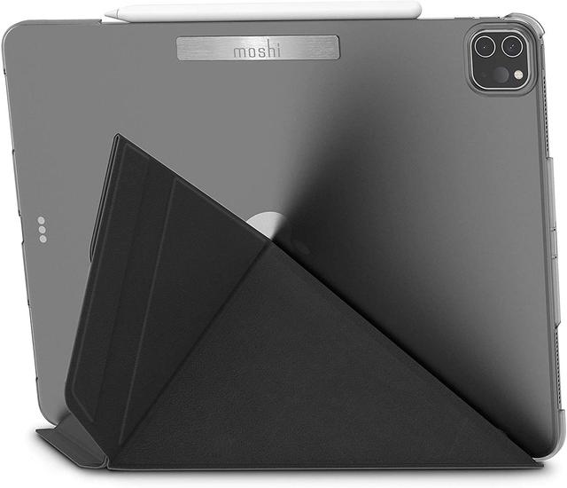 moshi versacover for ipad pro 12 9 4th 2nd gen magnetic folding cover stand w 3 viewing options apple pencil holder auto wake function 360 protection shock absorbing case charcoal black - SW1hZ2U6NTc3MDc=
