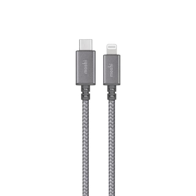 moshi integra usb c charge sync cable with lightning connector 1 2m titanium gray - SW1hZ2U6NTc1NzA=