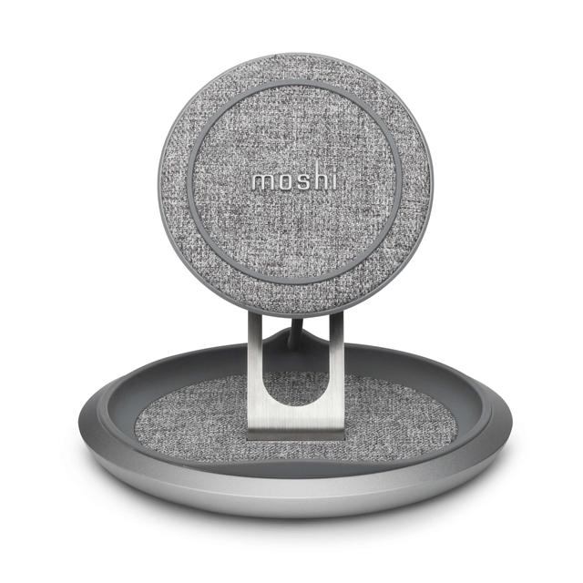 moshi lounge q wireless charging stand 15w qi certified fast charging w adjustable height for apple iphone 12 11 pro max x 8 plus samsung huawei all qi compatible phones gray - SW1hZ2U6Njg5MTg=