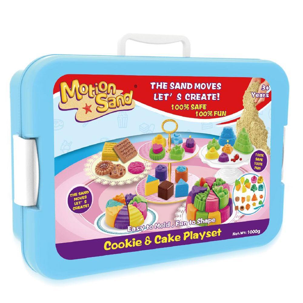 مجموعة الكيك من لعبة صلصال الرمل السحري مع دلو مميز 1.5KG Deluxe Bucket Cookie & Cake Playset - Motion Sand