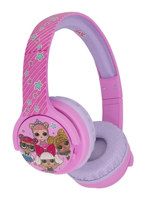 otl lol onear wireless kids headphone safe volume limiting 85db bluetooth 5 0 10m distance 30hrs playtime superb sound w aux port foldable comfortable adjustable glitterati - SW1hZ2U6Njg2ODU=