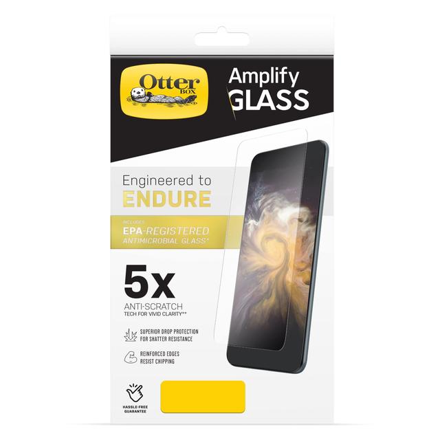 otterbox amplify apple iphone 12 mini screen protector anti microbial glass screen protection anti scratch anti shatter technology case friendly easy installation clear - SW1hZ2U6NzEyMzA=